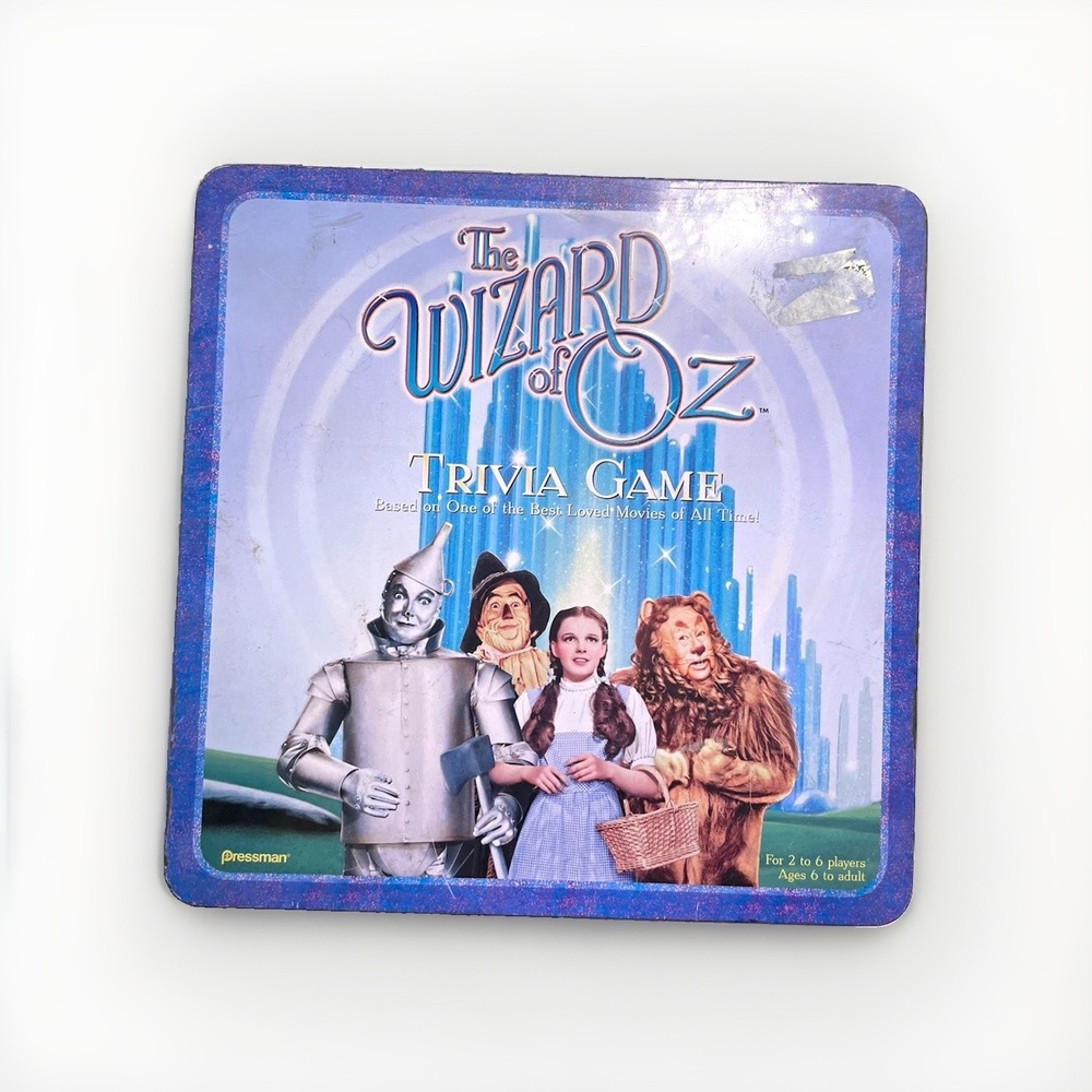 Pressman Wizard of Oz Trivia Game Vintage 1999 Tin 2-6 Players missing 8 items